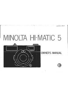 Minolta HiMatic 5 manual. Camera Instructions.